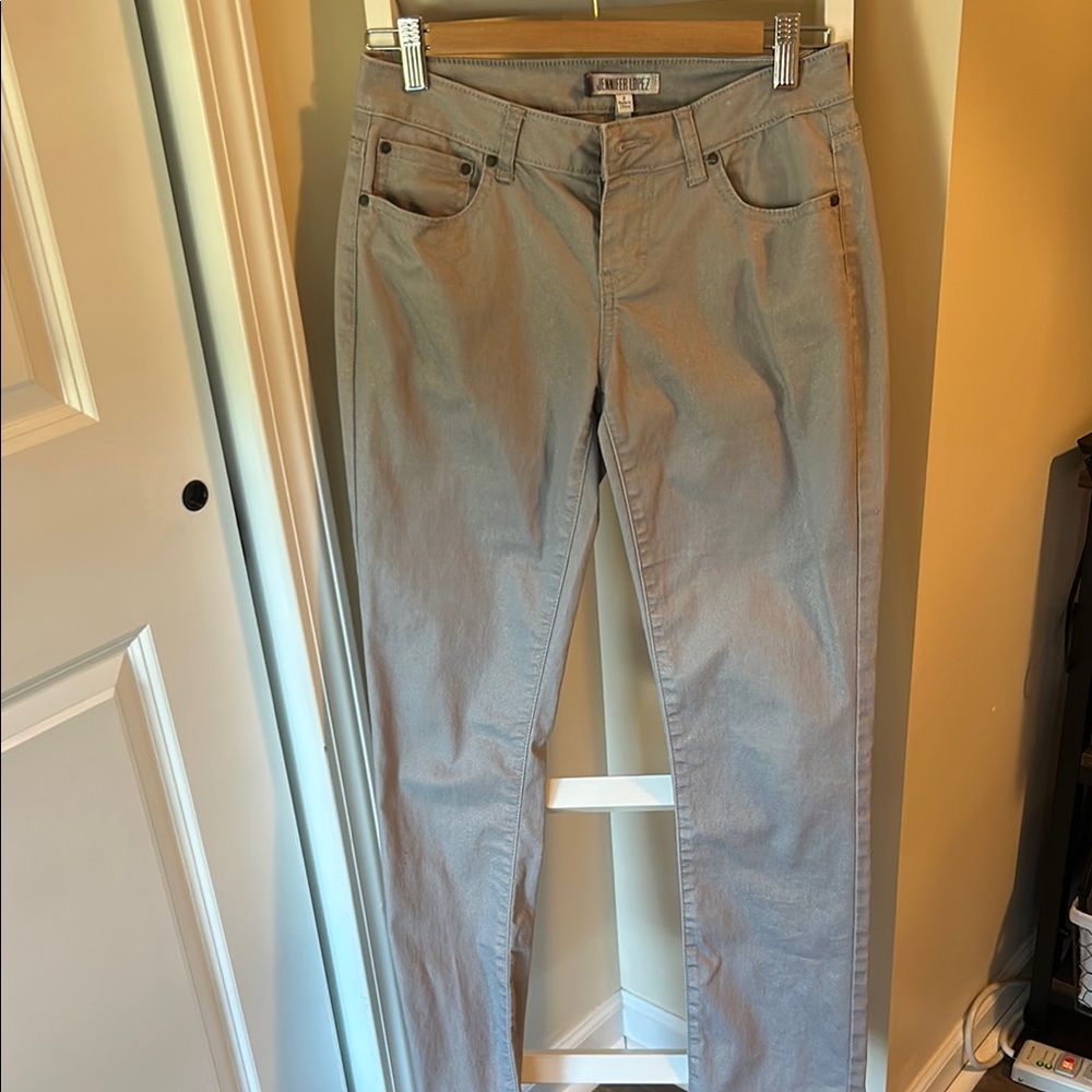 Jennifer Lopez low rise Light Gray Denim Jeans